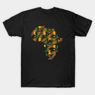 Africa Map with Kente Pattern, African Style T-Shirt